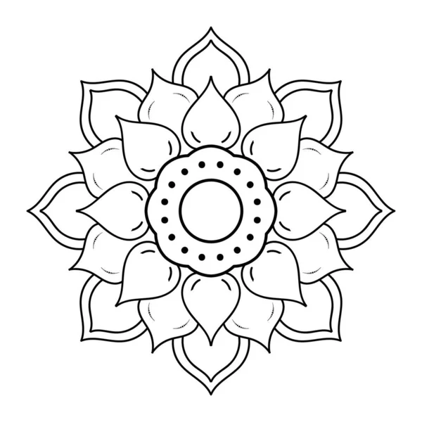 Круглый Цветок Мандалы Винтажным Цветочным Стилем Векторная Мандала Восточный Узор — стоковый вектор