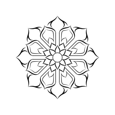 Çiçek desenli mandala çiçekleri, Vector mandala desenli el yapımı dekoratif elementler. Çiçekli eşsiz bir tasarım. Sayfa logosu için rahatlama ve meditasyon kullanımını kavra