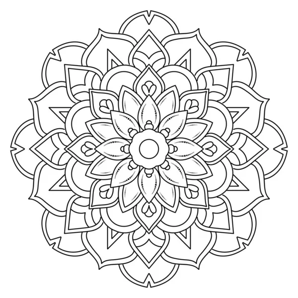 Circle Flower Mandala Vintage Floral Style Διάνυσμα Mandala Oriental Σχέδιο — Διανυσματικό Αρχείο