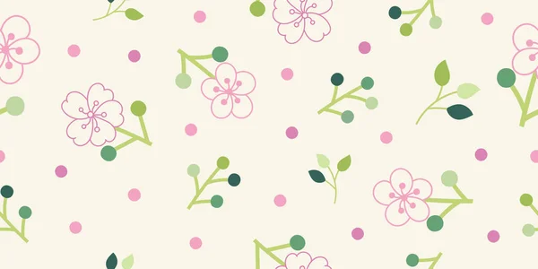 Fond Motif Floral Sans Couture Ornement Fleurs Vectorielles Élément Décoratif — Image vectorielle