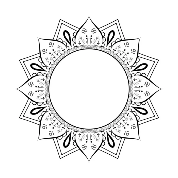 Circle Flower Mandala Vintage Floral Style Διάνυσμα Mandala Oriental Σχέδιο — Διανυσματικό Αρχείο
