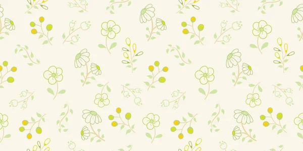 Nahtlose Florale Muster Hintergrund Vector Blume Ornament Hand Gezeichnet Dekoratives — Stockvektor