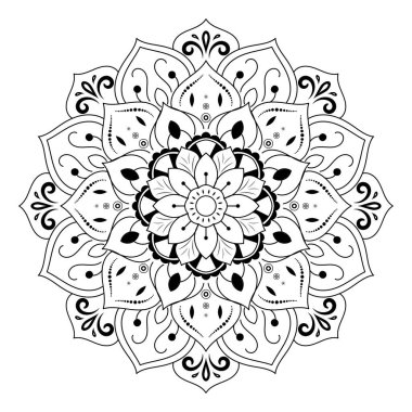 Çiçek desenli mandala çiçekleri, Vector mandala desenli el yapımı dekoratif elementler. Çiçekli eşsiz bir tasarım. Sayfa logosu için rahatlama ve meditasyon kullanımını kavra