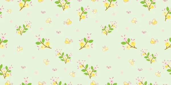 Fond Motif Floral Sans Couture Ornement Fleurs Vectorielles Élément Décoratif — Image vectorielle