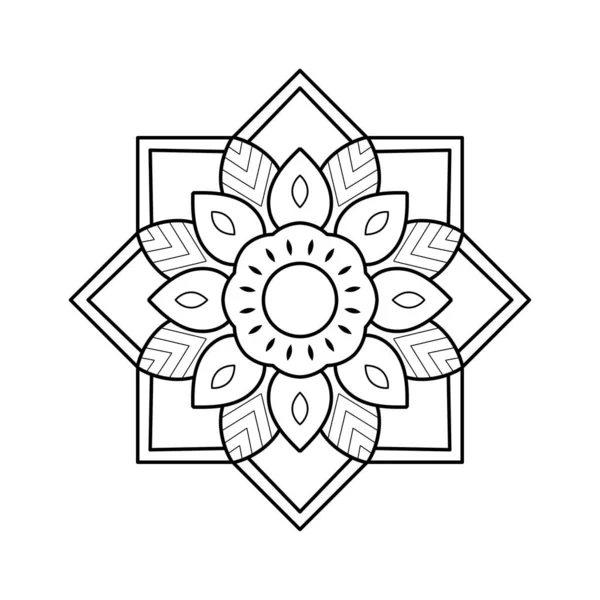 Circle Flower Mandala Vintage Floral Style Vector Mandala Oriental Pattern — Stock Vector