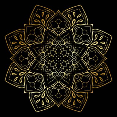 Çiçek desenli mandala çiçekleri, Vector mandala desenli el yapımı dekoratif elementler. Çiçekli eşsiz bir tasarım. Sayfa logosu için rahatlama ve meditasyon kullanımını kavra