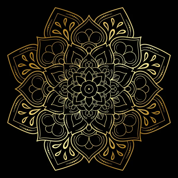 ヴィンテージの花のスタイルとマンダラのサークル花 ベクトルマンダラオリエンタルパターン 手描きの装飾的な要素 花弁の花とユニークなデザイン ページのロゴ本のための概念リラックスして瞑想の使用 — ストックベクタ