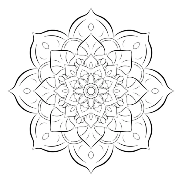 Cerchio Fiore Mandala Con Stile Floreale Vintage Vector Mandala Modello — Vettoriale Stock