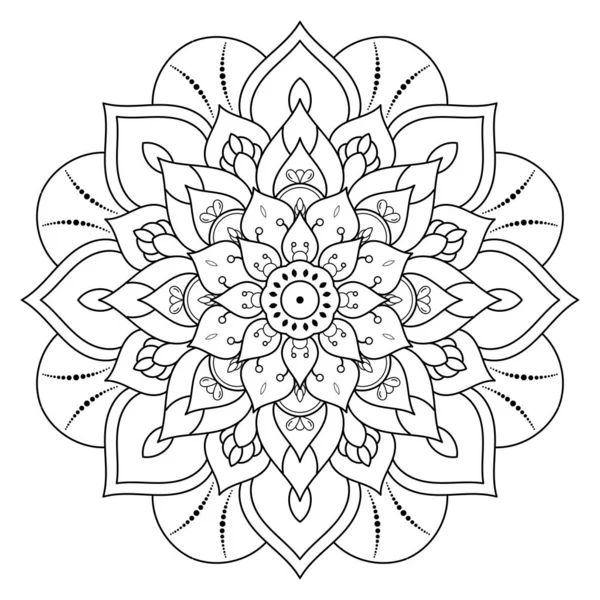 Círculo Flor Mandala Con Estilo Floral Vintage Vector Mandala Patrón — Vector de stock