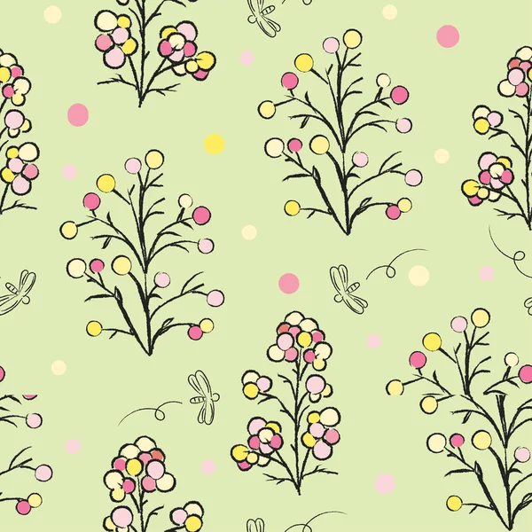 Fondo Patrón Floral Sin Costuras Ilustración Vector Flor Elemento Decorativo — Archivo Imágenes Vectoriales