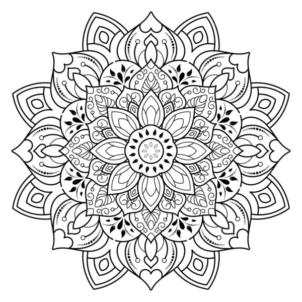 Circulaire Bloem Mandala Met Vintage Bloemstijl Vector Mandala Oosters Patroon — Stockvector