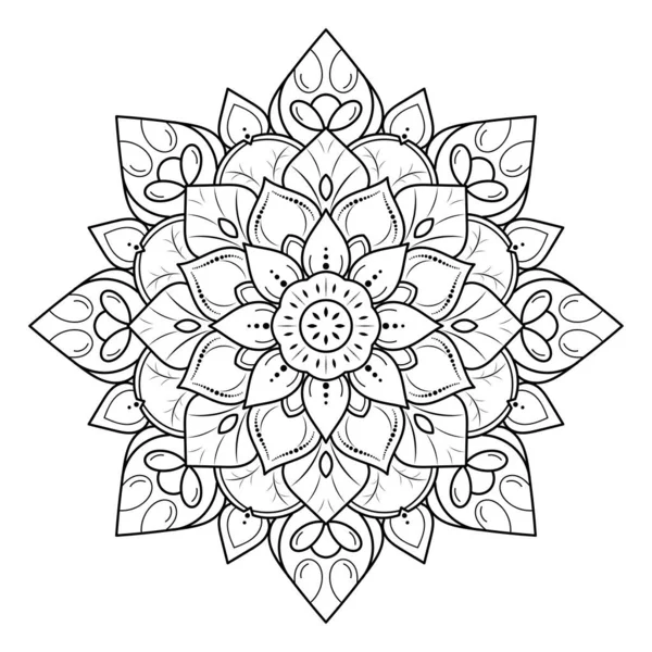 Klasik Çiçek Desenli Dairesel Çiçek Mandala Vector Mandala Oriental Desenli — Stok Vektör