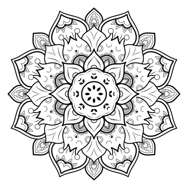 Circular Flower Mandala Vintage Floral Style Vector Mandala Oriental Pattern — Stock Vector