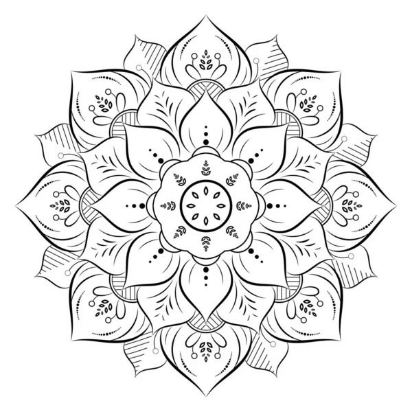 Circular Flower Mandala Mit Vintage Blumenstil Vector Mandala Orientalisches Muster — Stockvektor