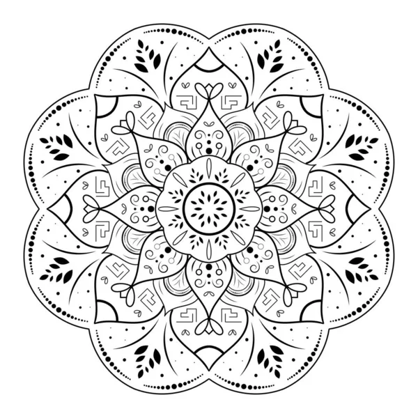 Circular Flower Mandala Vintage Floral Style Vector Mandala Oriental Σχέδιο — Διανυσματικό Αρχείο