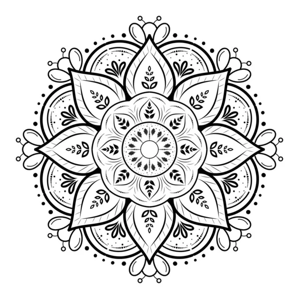 Fiore Circolare Mandala Con Stile Floreale Vintage Mandala Vettoriale Modello — Vettoriale Stock