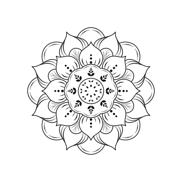 Circular Flower Mandala Mit Vintage Blumenstil Vector Mandala Orientalisches Muster — Stockvektor