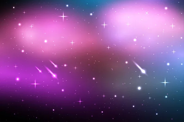 Galaksi Arkaplanı Kayan Yıldız Vektör Uzayı Illüstrasyonu — Stok Vektör