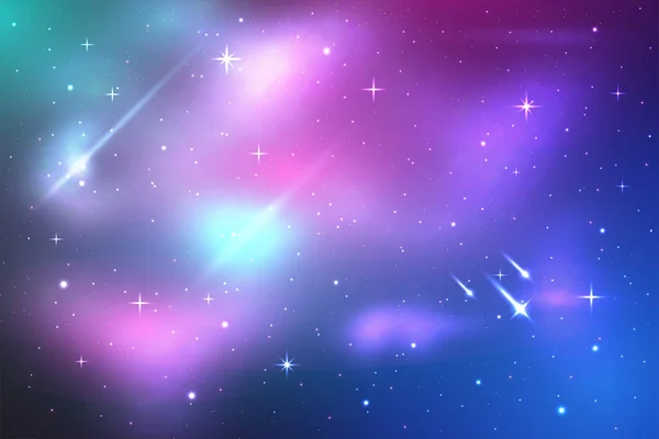 galaxy background with falling star,  space galaxy illustration
