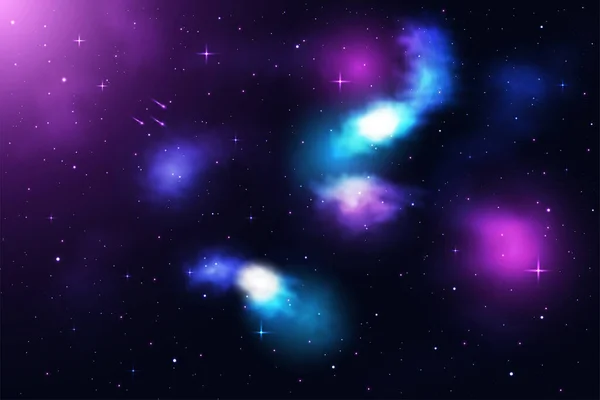 Galaxien Hintergrund Mit Sternschnuppen Vektor Raumgalaxie Illustration — Stockvektor