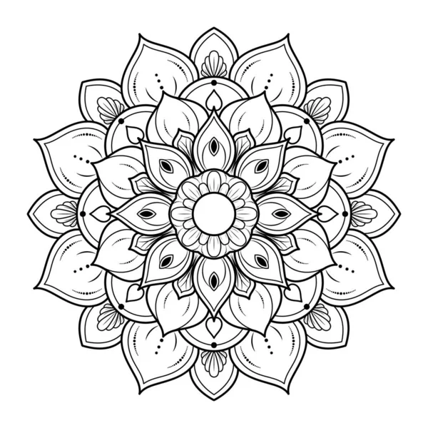 Klasik Çiçek Desenli Dairesel Çiçek Mandala Vector Mandala Oriental Desenli — Stok Vektör