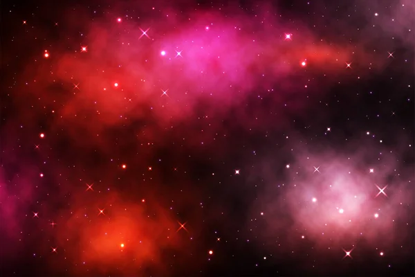 Raumgalaxienhintergrund Mit Leuchtenden Sternen Und Nebel Vektorkosmos Mit Farbenfroher Milchstraße — Stockvektor
