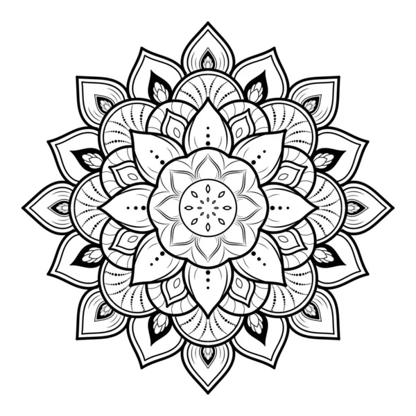 Klasik Çiçek Desenli Dairesel Çiçek Mandala Vector Mandala Oriental Desenli — Stok Vektör