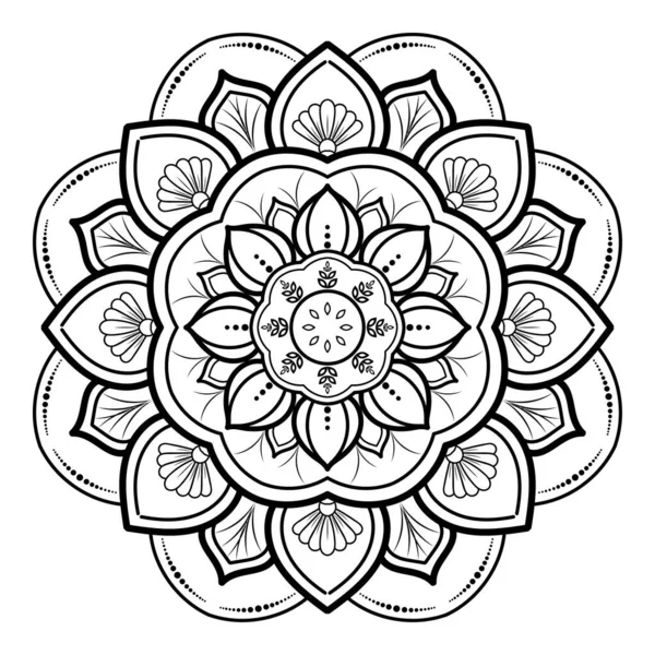 Flor Circular Mandala Con Estilo Floral Vintage Vector Mandala Oriental — Vector de stock