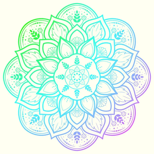 ヴィンテージの花のスタイルと円形の花曼荼羅 ベクトル曼荼羅東洋パターン 手描きの装飾的な要素 花弁の花とユニークなデザイン ページのロゴ本のための概念リラックスして瞑想の使用 — ストックベクタ