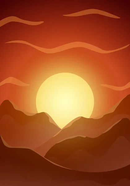 Západ slunce v horách . — Stockový vektor