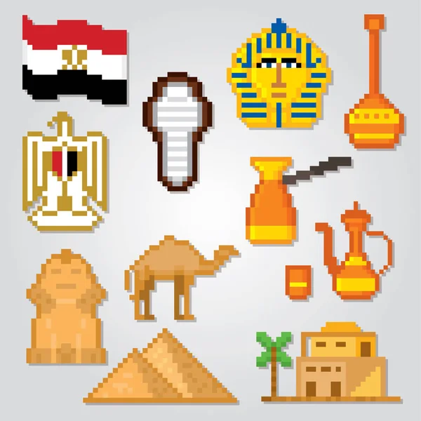 Egipto iconos conjunto . — Archivo Imágenes Vectoriales