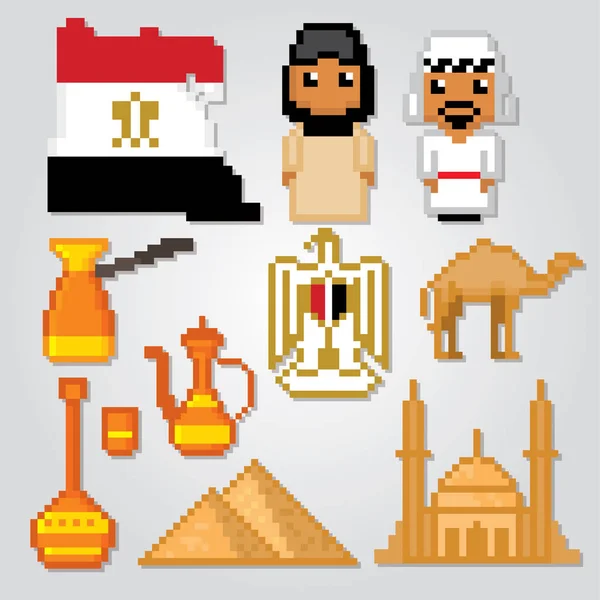 Egipto iconos conjunto . — Vector de stock
