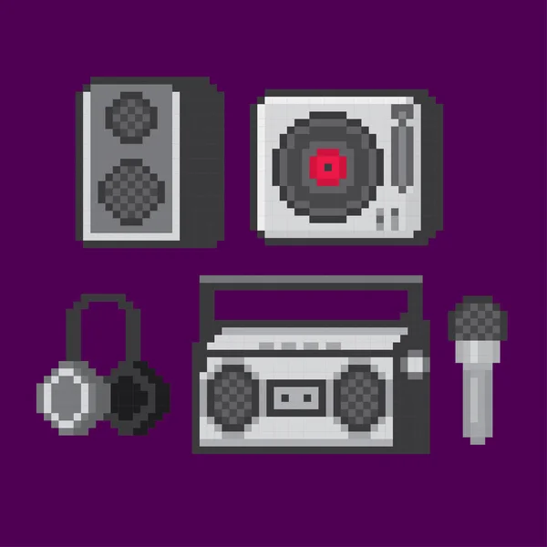 Pixelart. Vieux style informatique graphique de l'école . — Image vectorielle