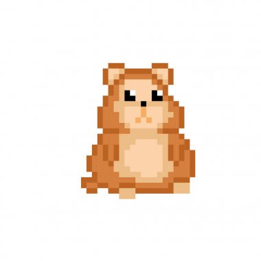 hamster piksel simgesi. Piksel sanat. Eski okul bilgisayar grafik. 8 bit video oyunu. Oyun kıymetler 8-bit sprite.