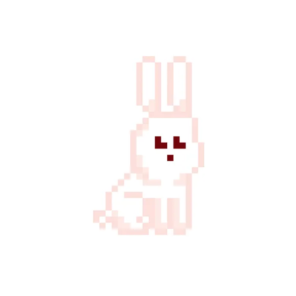 Icono de píxel de conejo. Pixel art. Gráfico de computadora de la vieja escuela. Videojuego de 8 bits. Activos del juego sprite de 8 bits . — Vector de stock