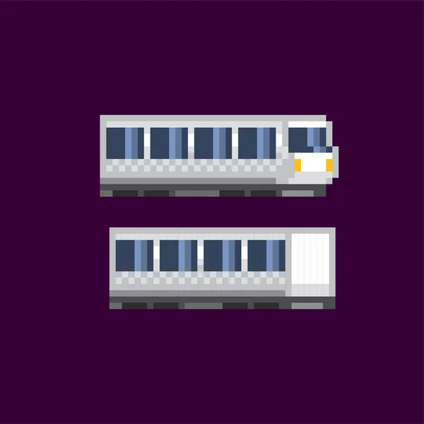 Ατμομηχανή, τρένο pixel εικονίδιο. Pixel τέχνη. Παλιό σχολείο γραφικά υπολογιστή. 8 bit βίντεο παιχνίδι. Ενεργητικό παιχνίδι 8-bit ξωτικό. — Διανυσματικό Αρχείο