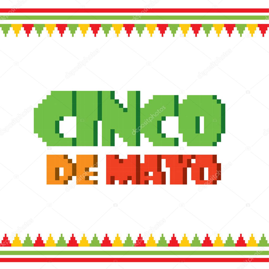 Cinco de mayo. Pixel art. Old school computer graphic style. Game assets 8-bit sprite. 8 bit video game. game element.