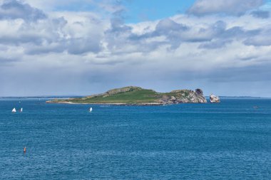 Dublin, İrlanda 'da bir adanın manzarası