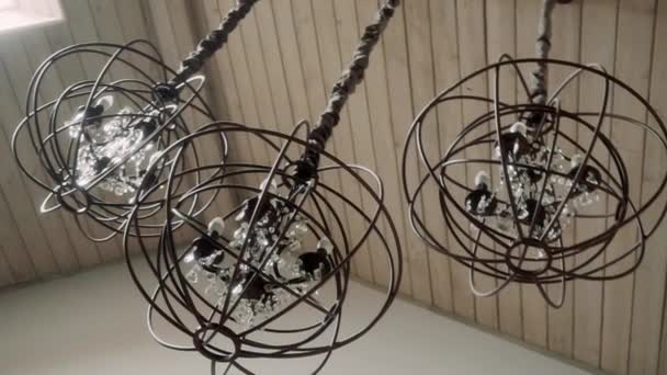 Tondo Lampadari Metallici Minimalisti — Video Stock