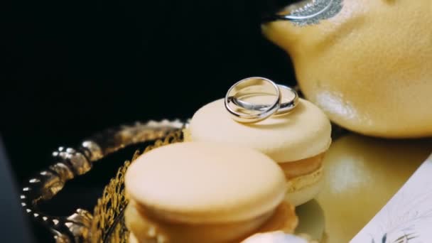 Aur Dragoste Inel Nunta Mireasă Bijuterii Romantic Logodnă Căsătorie Mireasă — Videoclip de stoc