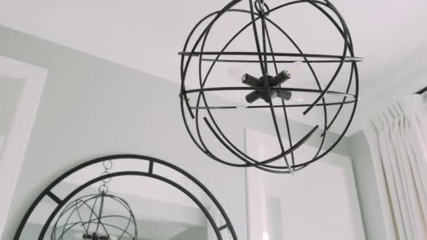 Iron Chandelier Hanging Ceiling — Stock Video