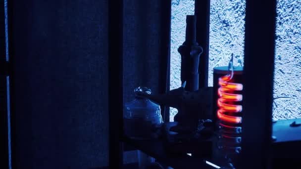 Laboratório Bruxas Colorido Para Fazer Poções Laboratório Bruxas Luz Velas — Vídeo de Stock