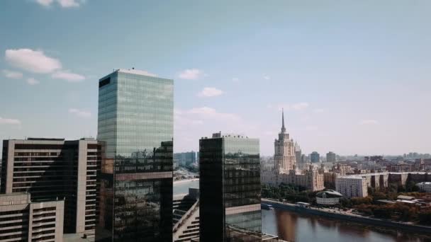 City from a birds eye view. Moscow from a height. — Stock Video