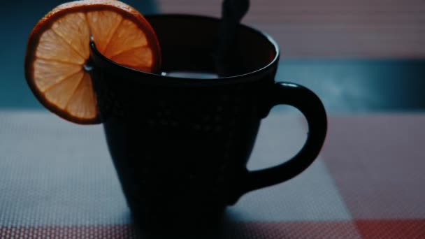 Горщик Чаю Лимоном Столі — стокове відео