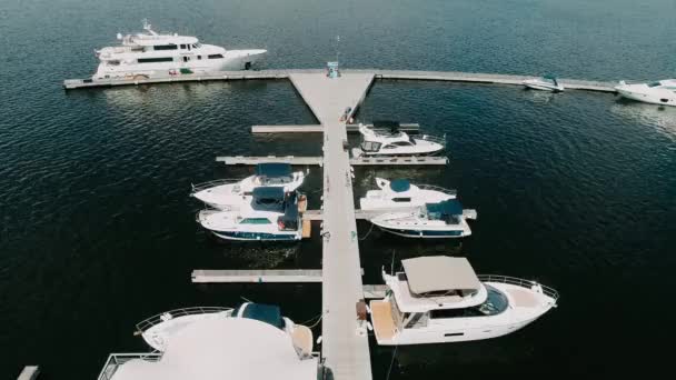 Poste Amarrage Pour Yachts Voiliers Matin Mer Tournage Vidéo Aero — Video