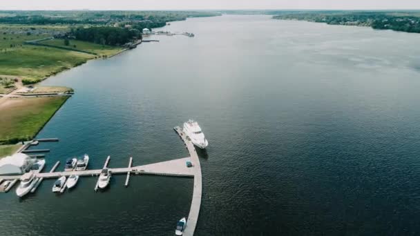 Poste Amarrage Pour Yachts Voiliers Matin Mer Tournage Vidéo Aero — Video