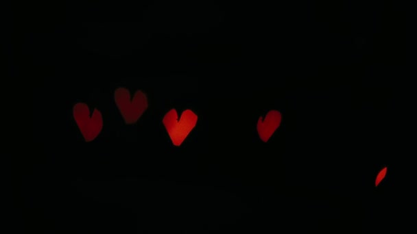 Valentine Day Background Looping Flying Abstract Colorful Hearts Particles Isolated — Stock Video