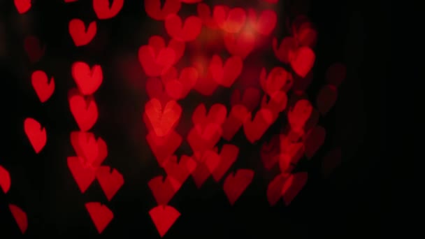 Alla Hjärtans Dag Bakgrund Looping Flygande Abstrakt Färgglada Hjärtan Och — Stockvideo