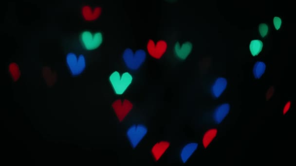 Valentine Day Background Looping Flying Abstract Colorful Hearts Particles Isolated — Stock Video