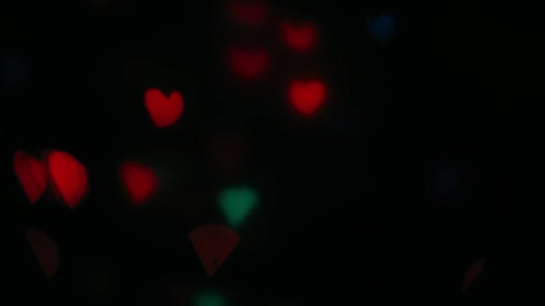 Fondo Del Día San Valentín Looping Volando Corazones Coloridos Abstractos — Vídeo de stock